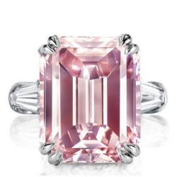 Pink Emerald Cut Ring 
