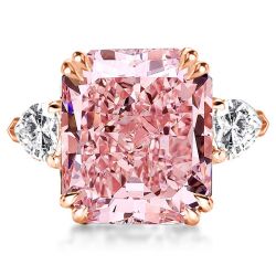 Pink Radiant Cut Engagement Rings