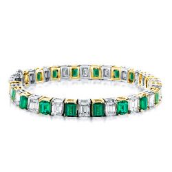 Italo Emerald Cut Tennis Bracelet For Women Sterling Silver Bracelet