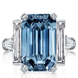 Italo Emerald Cut Blue Topaz Engagement Ring Promise Ring