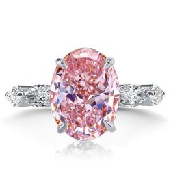 Italo Oval Cut Eternity Pink Sapphire Engagement Ring