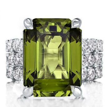The Radiance of Peridot Engagement Ring Set by ItaloJewelry - The Style Sensation for June