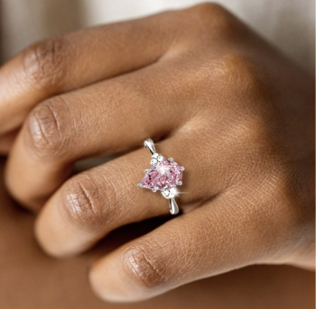 Pink Pear Shaped Engagement Ring: A Romantic Symbol of Love with Elegant Color and Timeless Beauty