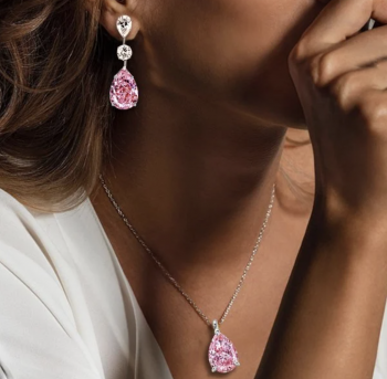 Pink Moissanite Necklace: Rosy Color with Brilliant Sparkle