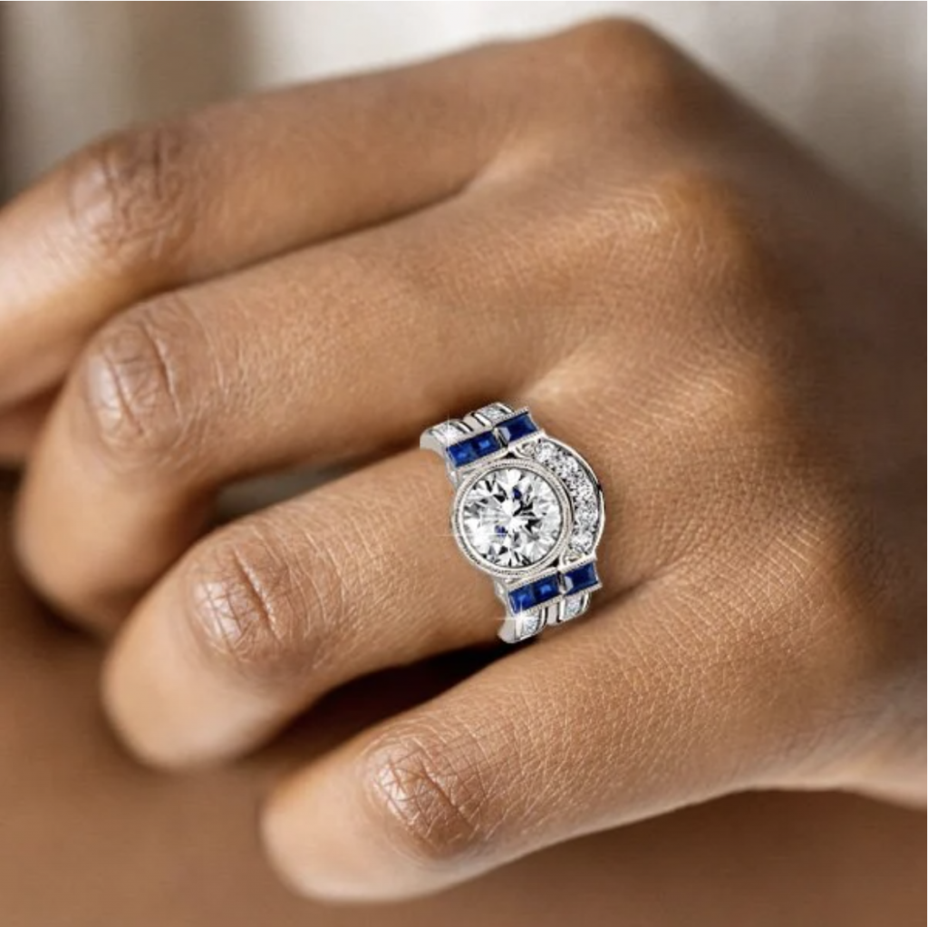 Antique Style Wedding Ring Set
