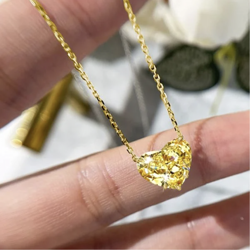 Gold Heart Necklace Gift for Girlfriend